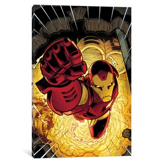 iCanvas Avengers Assemble: Iron Man Panel Art: Lifting Off by Marvel Comics Canvas Print