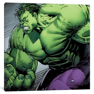 iCanvas Avengers Assemble: Hulk Panel Art: Charging Forward by Marvel Comics Canvas Print