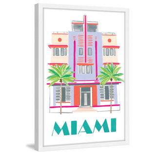 Marmont Hill - 'Miami Art Deco' by Molly Rosner Framed Painting Print