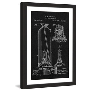 Marmont Hill - 'Extinguisher 1880 Black Paper' by Steve King Framed Painting Print