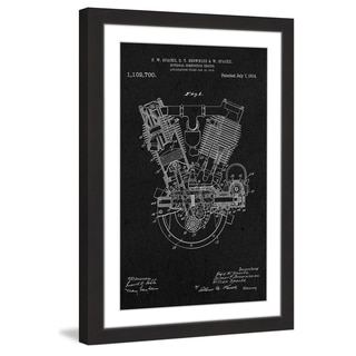 Marmont Hill - 'Engine 1914 Black Paper' by Steve King Framed Painting Print