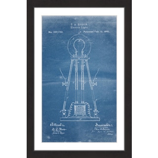 Marmont Hill - 'Edison Light 1881 Blueprint' by Steve King Framed Painting Print