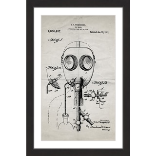 Marmont Hill - 'Gas Mask 1921 Old Paper' by Steve King Framed Painting Print