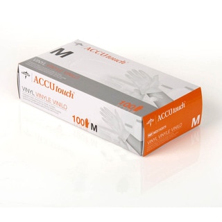 Medline Accutouch Powder-Free Latex-Free Vinyl Exam Gloves Medium (Case of 1 000)