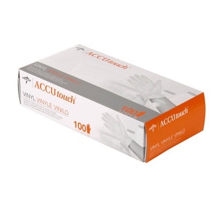 Medline Accutouch Powder-Free Latex-Free Vinyl Exam Gloves Large (Case of 1 000)
