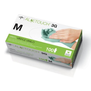 Medline Aloetouch 3G Powder-Free Latex-Free Vinyl Exam Gloves Medium (Case of 1000)