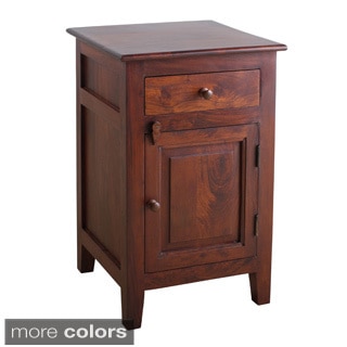 Handmade Rosewood Nightstand with Forged-iron Hardware (India)