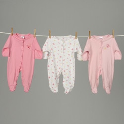 Sleep 'N' Play Rompers Infant Girls Sleepwear (Pack of 6)