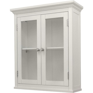 Classique White Wall Cabinet with Two Doors by Elegant Home Fashions