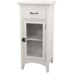 Classique White Single Door/ Single Drawer Floor Cabinet by Elegant Home Fashions