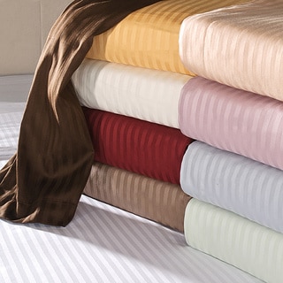 Superior 100-percent Premium Long-staple Combed Cotton 650 Thread Count Deep Pocket Striped Sheet Set