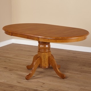 Simple Living Rubberwood Round/ Oval Farmhouse Table