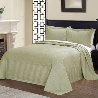 Vibrant Solid-colored Microfiber/ Cotton Quilted French Tile Bedspread