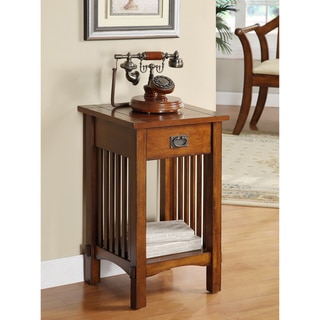 Furniture of America Hand-rubbed Oak Finish End Table