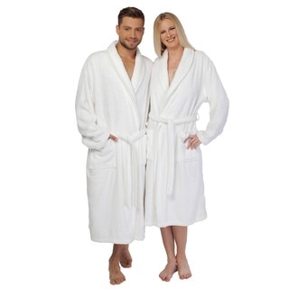 Authentic Hotel Spa Unisex White Turkish Cotton Terry Cloth Bath Robe