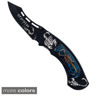 Midnight Scorpion Collector Knife with Real Scorpion