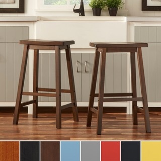 INSPIRE Q Salvador Set of 2 Saddle Back 29-inch Counter Height Stools