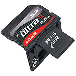 SanDisk 2GB Ultra II SD Plus USB Flash Memory Card (Bulk Packaging)