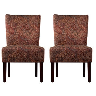 Portfolio Duet Emma Paisley Upholstered Armless Chairs (Set of 2)