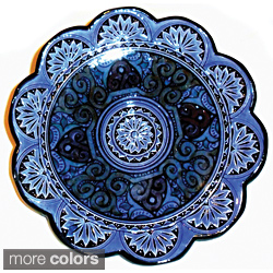 Ceramic 'Moroccan Sunset' Engraved Decorative Plate (Morocco)