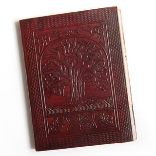 Leather and Recycled Paper Tree of Life Journal (India)