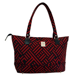 Jenni Chan Black and Red Signature 17-inch Computer Tote