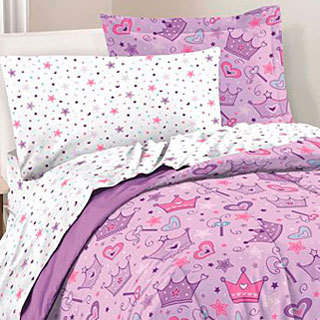 Stars and Crowns Full-size 7-piece Bed in a Bag with Sheet Set
