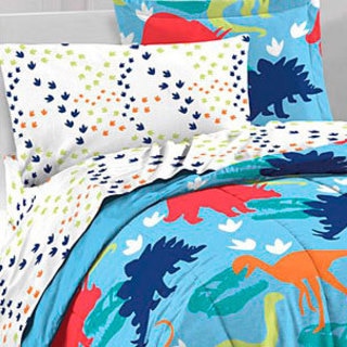 Dinosaur Prints 5-piece Twin-size Bed in a Bag with Sheet Set