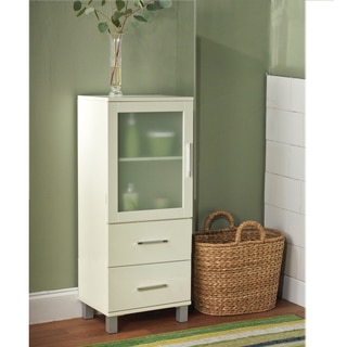 Simple Living Frosted Pane 2 Drawer Linen Cabinet