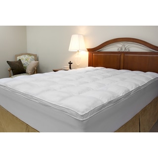 Microfiber Baffled Box Twin/ Full-size Fiber Bed Topper with Skirt