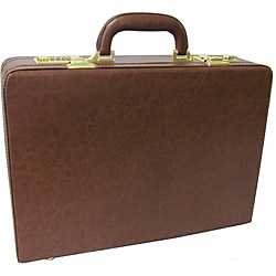 Amerileather Brown Expandable Executive Faux Leather Attache Briefcase