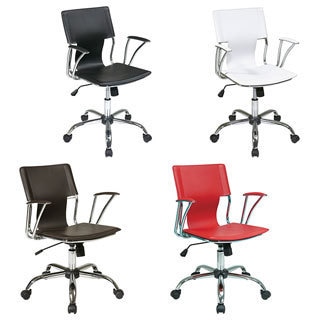 Office Star Dorado Office Chair with Fixed Padded Arms and Chrome Finish