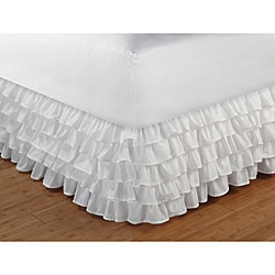 Greenland Home Fashions Cotton-blend Multi-ruffle White 15-inch Drop Bedskirt