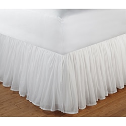 Greenland Home Fashions White Gathered Cotton Voile 18-inch-drop Bedskirt with Polyester Liner