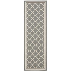 Safavieh Dark Grey/ Beige Indoor Outdoor Geometric Rug (2' 4" x 6' 7")