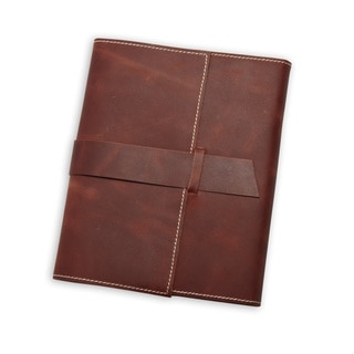 Refillable Dark Brown Cruelty-Free Leather Journal with Handmade Paper (India)