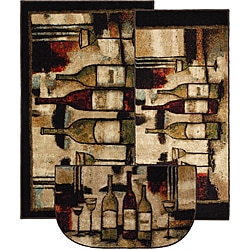 Mohawk Home New Wave Wine And Glasses Brown (Set Contains: 20 x 45, 30 x 46 and 18 x 30 Slice)
