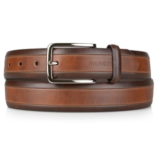 Tommy Hilfiger Men's Two-tone Genuine Leather Belt