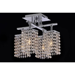 4-light Chrome and Crystal Ceiling Chandelier