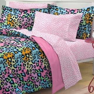 Neon Leopard 7-piece Bed in a Bag with Sheet Set