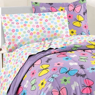 Sweet Butterfly 7-piece Bed in a Bag with Sheet Set