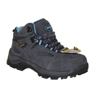 AdTec Women's Grey/Blue Steel-toed Work/ Hiker Boots