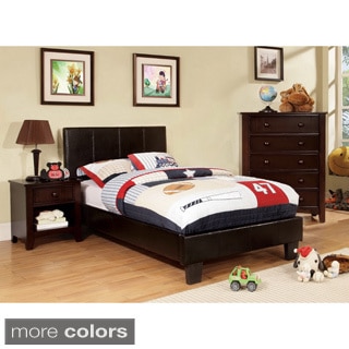 Furniture of America Kutty Modern Twin Upholstered Leatherette Platform Bed