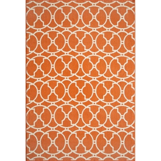 Moroccan Tile Orange Indoor/ Outdoor Rug (2'3 x 4'6)