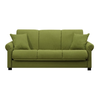 Portfolio Rio Convert-a-Couch Apple Green Linen Futon Sofa Sleeper