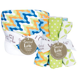 Trend Lab Levi 6-piece Hooded Towel and Wash Cloth Set