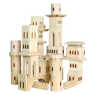 Discovery Kids 69-piece Wooden Castle Block Set