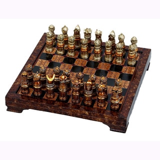 Polystone Antiqued Chess Set