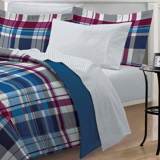 Varsity Plaid 7-piece Bed in a Bag with Sheet Set