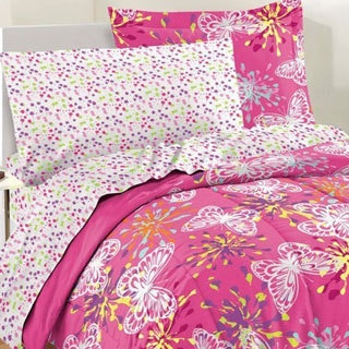 Butterfly Party 7-piece Bed in a Bag with Sheet Set